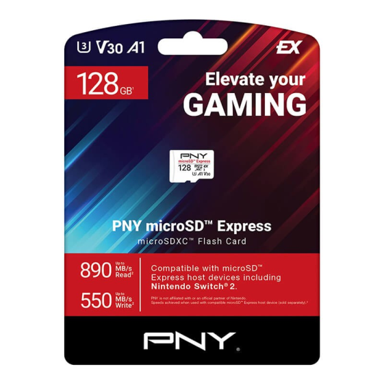 PNY Karta pamięci microSD Express 128GB P-SDU128P31880EXP-GE  - P-SDU128P31880EXP-GE
