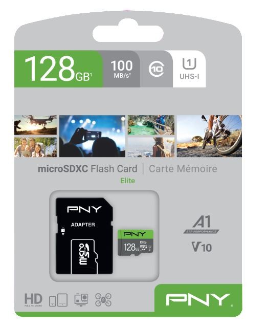 PNY Karta pamięci MicroSDXC 128GB P-SDU128V11100EL-GE  - P-SDU128V11100EL-GE