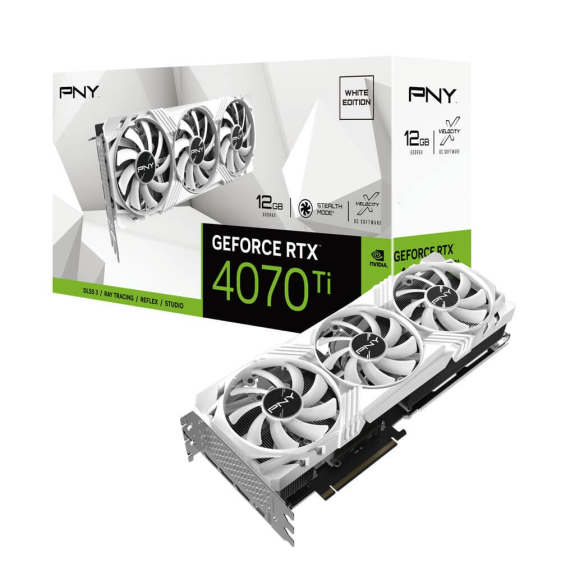 PNY Karta graficzna GeForce RTX 4070 Ti 12GB LED Verto biała - VCG4070T12TFWXPB1