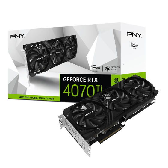 PNY Karta graficzna GeForce RTX 4070Ti 12GB Verto Triple Fan Edition VCG4070T12TFXPB1 - VCG4070T12TFXPB1