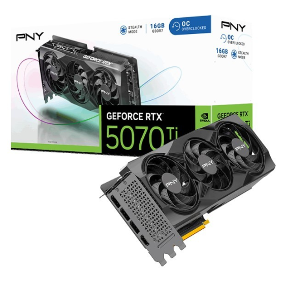 PNY Karta graficzna GeForce RTX 5070 Ti OC 3F 16GB 256-bit 896GB/s - VCG5070T16TFXPB1-O