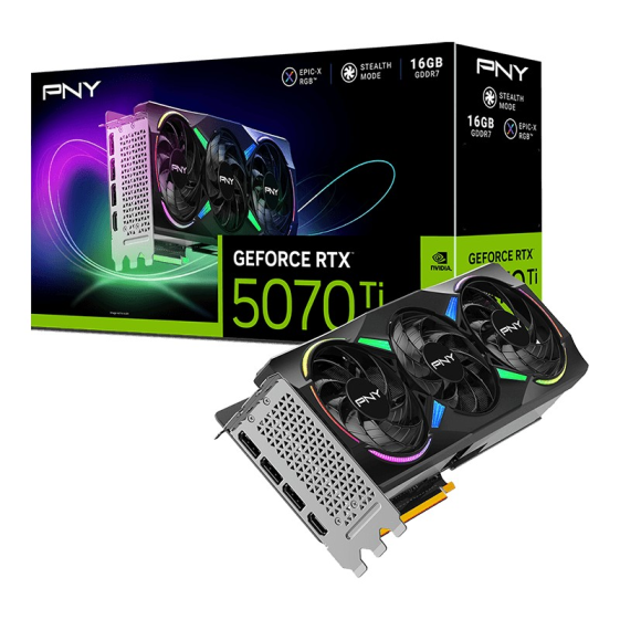 PNY Karta graficzna GeForce RTX 5070 Ti 3F 16 GB RGB VCG5070T16TFXXPB1  - VCG5070T16TFXXPB1