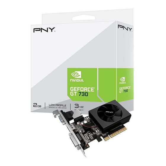 PNY Karta graficzna GeForce GT 730 2GB LP DDR3 64bit DVI/VGA/HDMI - VCGGT7302XPB