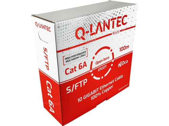 Q-LANTEC Kabel teleinformatyczny S/FTP kat.6A, LSOH, Dca 100m - KIS6ALSOH100DQ
