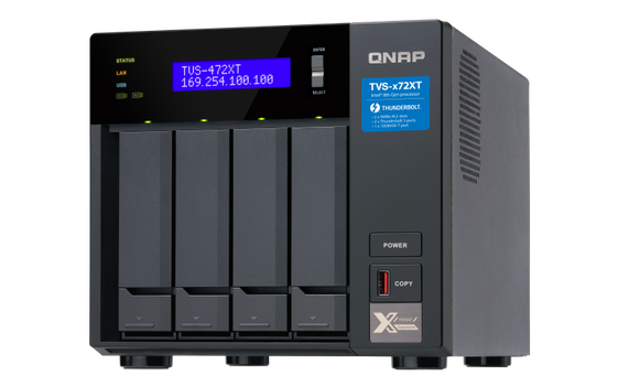 QNAP Serwer NAS TVS-472XT-PT-4G 4x0HDD 4GB 2x3.1Ghz 2xThunderbolt 3  - TVS-472XT-PT-4G