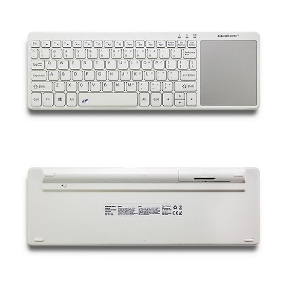 QOLTEC Bezprzewodowa klawiatura Touchpad, 2.4GHz, Biała  - 50251