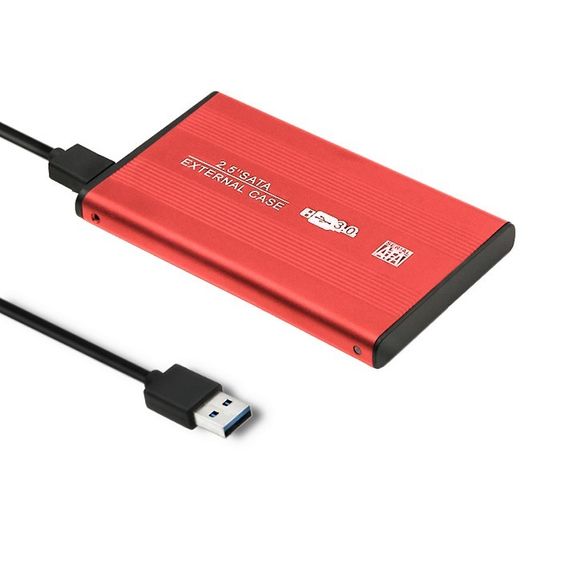 QOLTEC Obudowa na dysk HDD/SSD 2.5 cala SATA3 | USB 3.0 | Czerwona - 51860