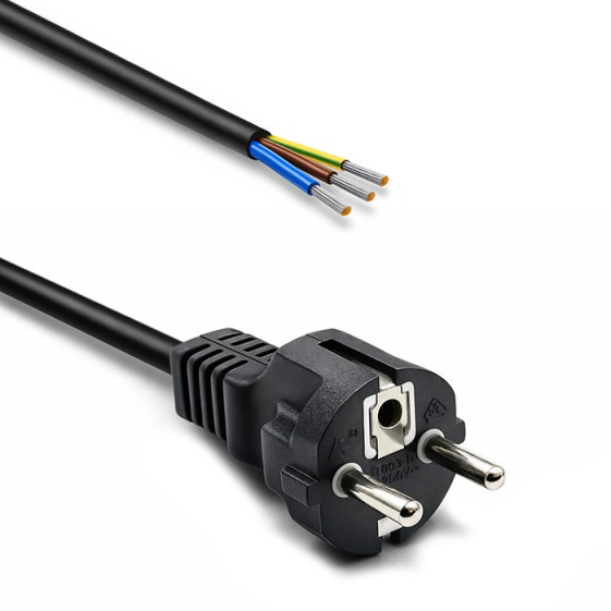 QOLTEC Kabel zasilający SCHUKO CEE 7/7 (E/F) | miedź Cu | odizolowany lutowany | 3x0.75mm2 | 1.8m  - 54596