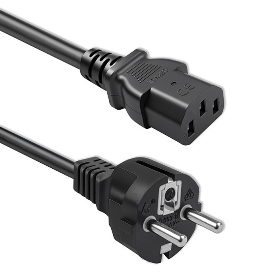 QOLTEC Kabel zasilający SCHUKO CEE 7/7 (E/F) | IEC C13 | 3x1.0mm2 | Czysta miedź Cu | 3m  - 54627