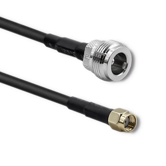 QOLTEC Kabel koncentryczny RG58 | N żeński | RP-SMA męski | 1m  - 57030