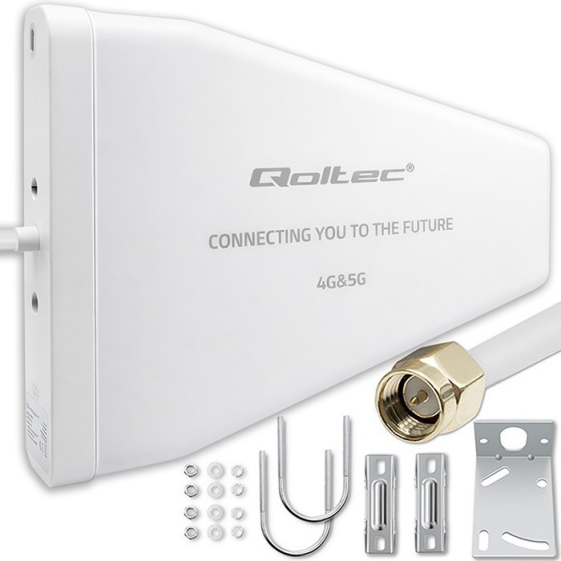 QOLTEC Antena 4G 5G LTE | 9dBi | kierunkowa | zewnętrzna | N female |   wodoodporna | 3m  - 57061