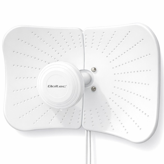 QOLTEC Antena paraboliczna 4G 5G LTE | 2x19dBi | kierunkowa | zewnętrzna| 1710-2700 MHz | 3300-4200 MHz | N Female | wodoodporna | 5m  - 57063