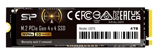 SILICON POWER Dysk SSD US75 4TB M.2 PCIe Gen4x4 NVMe 1.4 7000/6500 MB/s - SP04KGBP44US7505
