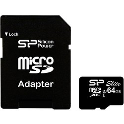 SILICON POWER Karta pamięci microSDXC Elite 64GB CLASS 10 40/15 MB/s + adapter - SP064GBSTXBU1V10SP