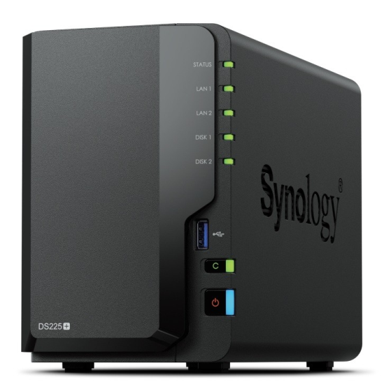 SYNOLOGY Serwer NAS DS225+ 2x0HDD J4125 2GB DDR4 1xGbE 1x2,5GbE 3Y  - DS225+