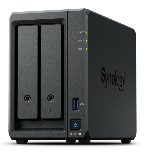 SYNOLOGY Serwer DS725+ 2x0HDD 4GB DDR4 AMD R1600 1x1GbE 1x2,5Gbe 3Y  - DS725+