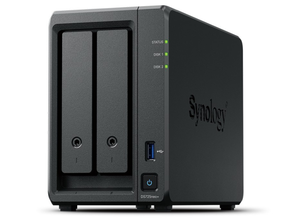 SYNOLOGY Serwer NAS DS725ne+ 2x0HDD 2,6Ghz 1x4GB DDR4 1x1GbE 2,5GbE  - DS725neo+