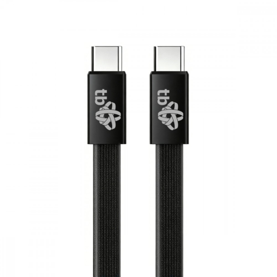 TB Kabel USB C - USB C 1m płaski czarny - AKTBXKUCCFLAT1B