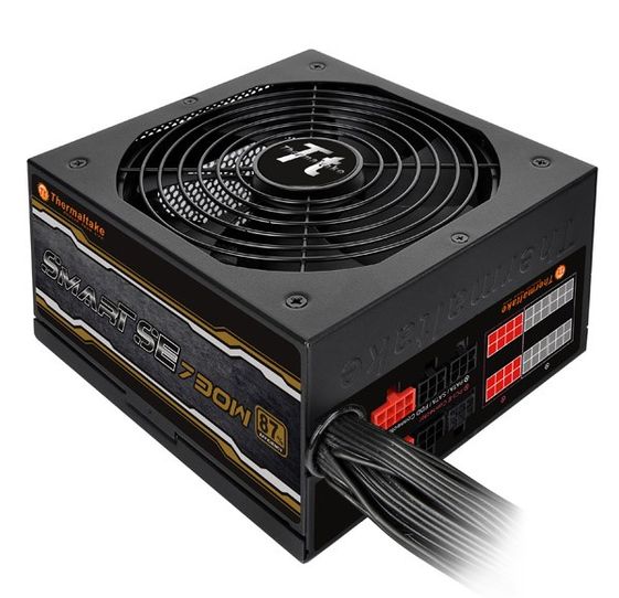 THERMALTAKE Smart SE 730W Modular (sprawność 80+ Bronze dla 230V, 4xPEG, 140mm, Single Rail) - SPS-730MPCBEU