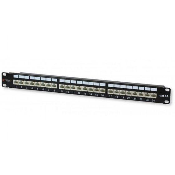 TECHLY Patch panel 24 STP Cat. 6/6a, czarny - 022908