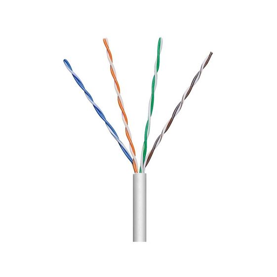 TECHLY Kabel instalacyjny skrętka U/UTP Cat5e 4x2 linka 100% miedź 305m szary - 025640