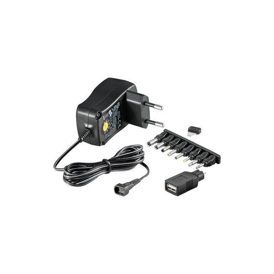 TECHLY Uniwersalny zasilacz sieciowy 3-12V 0.6A 7.2W z 7 wymiennymi końcówkami  - 301856