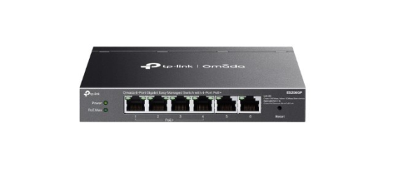 TP-LINK Przełącznik Omada 6-PortGB  Easy Managed Switch with 4-Port PoE+    PORT: 4× Gigabit PoE+ Ports, 2x Gigabit Non-PoE Ports                         SPEC - ES206GP