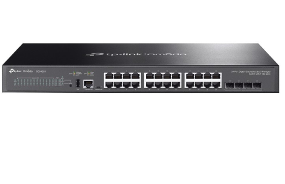 TP-LINK Przełącznik zarządzalny Omada 24-PortGb Stackable Lite L3 with 4 PORT: 24× Gigabit RJ45 Ports, 4× 10G SFP+ Slots, RJ45/USB Type C Console Port - SG5428X