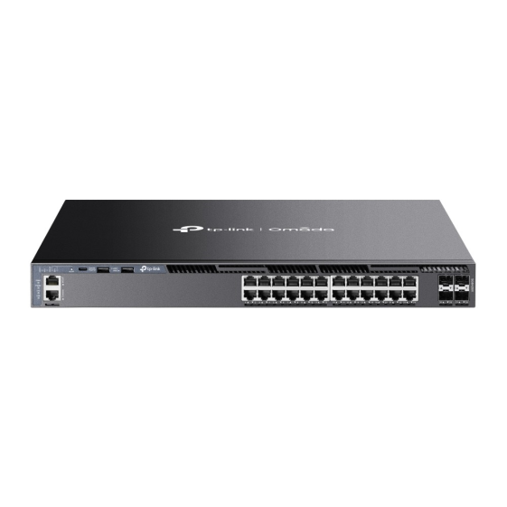 TP-LINK Przełącznik zarządzalny SG6428X Omada 24-Port Gigabit Stackable L3 Managed      Switch with 4 10GE SFP+ Slots  - SG6428X
