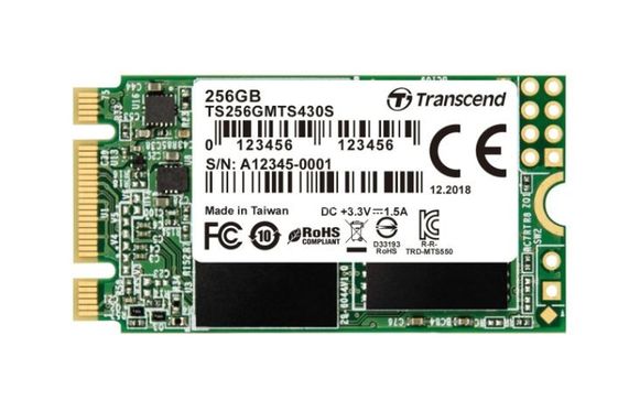 TRANSCEND Dysk SSD M.2 2242 256GB SATA3 B+M KEY; TLC - TS256GMTS430S