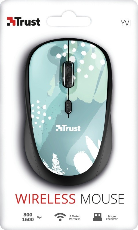 TRUST YVI WIRELESS BLUE BRUSH mysz komputerowa - 24442