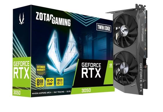 ZOTAC Karta graficzna RTX 3050 Twin Edge 8GB GDDR6 128bit 3DP/HDMI  - ZT-A30500E-10M