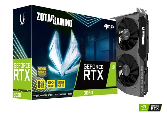 ZOTAC Karta graficzna RTX 3050 AMP 8GB GDDR6 128bit 3DP/HDMI  - ZT-A30500F-10M