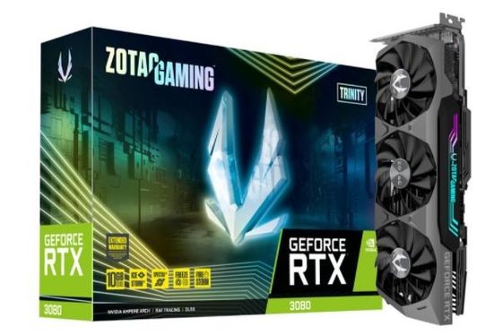 ZOTAC Karta graficzna GeForce RTX 3080 Trinity 10GB GDDR6X 320bit 3DP/HDMI  - ZT-A30800D-10P