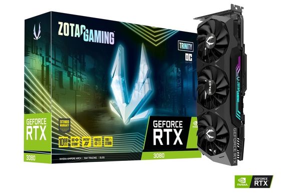 ZOTAC Karta graficzna RTX 3080 Trinity OC 10G GDDR6X 320bit 3DP/HDMI  - ZT-A30800J-10P