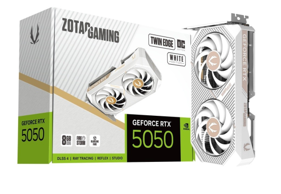 ZOTAC Karta graficzna GeForce RTX 5050 TWIN EDGE OC 8GB GDDR6 128bit 3DP/HDMI biała - ZT-B50500Q-10M