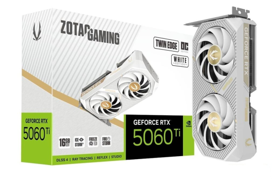 ZOTAC Karta graficzna GeForce RTX 5060 Ti 16GB TWIN EDGE OC GDDR7 128bit biała - ZT-B50620Q-10M