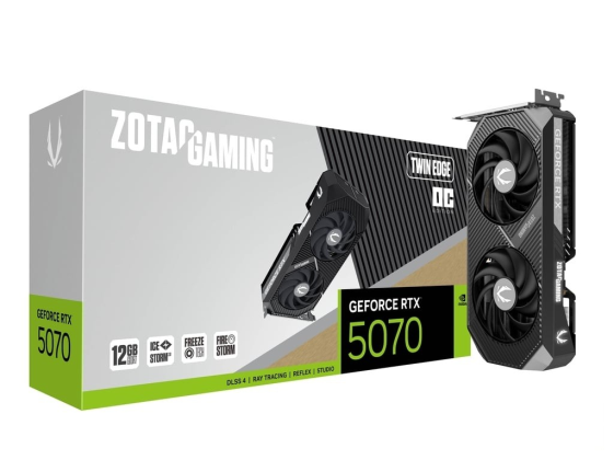 ZOTAC Karta graficzna GeForce RTX 5070 TWIN EDGE OC 12GB GDDR7 192bit 3DP/HDMI - ZT-B50700H-10P