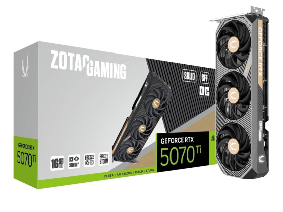 ZOTAC Karta graficzna GeForce RTX 5070 Ti SOLID SFF OC 16GB GDDR7 256bit 3DP/HDMI - ZT-B50710J3-10P