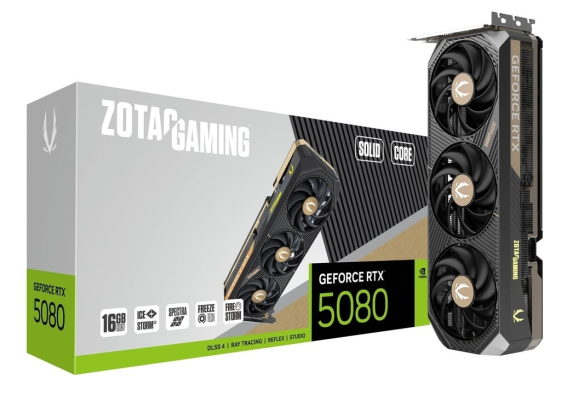 ZOTAC Karta graficzna GeForce RTX 5080 SOLID CORE 16GB GDDR7 256bit 3DP/HDMI - ZT-B50800D2-10P