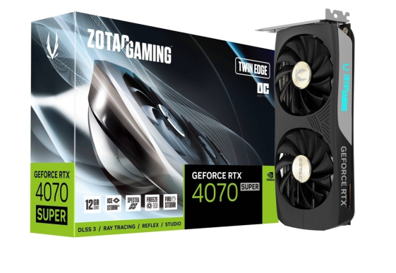 ZOTAC Karta graficzna GeForce RTX 4070 SUPER TWIN EDGE OC 12GB GDDRX6 192bit - ZT-D40720H-10M