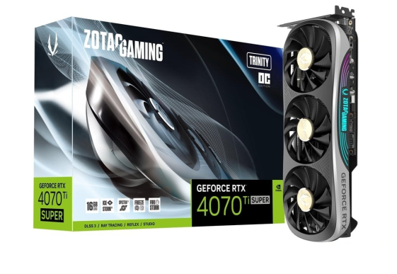ZOTAC Karta graficzna GeForce RTX 4070 Ti SUPER TRINITY OC 16GB GDDR6X 256bit - ZT-D40730J-10P