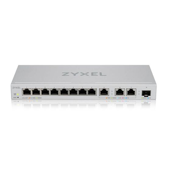 ZYXEL Przełącznik zarządzalny XGS1250-12, 12-Port Gigabit webmanaged Switch with 8 port       1G + 3-Port MultiGig 1/2.5/5/10G + 1-Port SFP+ XGS1250-12-ZZ01 - XGS1250-12-ZZ0101F