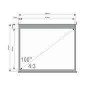 4WORLD Ekran projekcyjny na ścianę 203x152 (100'', 4:3) biały mat - 08141 - Zdjęcie 1