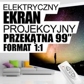 4WORLD Elektryczny Ścienny/Sufitowy Ekran Projekcyjny z Pilotem 178x178 (1:1) Matt White - 09463 - Zdjęcie 7