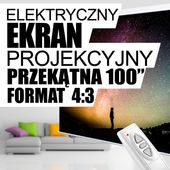 4WORLD Elektryczny Ścienny/Sufitowy Ekran Projekcyjny z Pilotem 203x152 (4:3) Matt White - 09466 - Zdjęcie 7