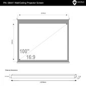 4WORLD Ekran projekcyjny ścienny + kabel HDMI gratis  221x124 (100cali,16:9) Matt White - Z08441 - Zdjęcie 3