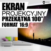 4WORLD Ekran projekcyjny ścienny + kabel HDMI gratis  221x124 (100cali,16:9) Matt White - Z08441 - Zdjęcie 6