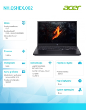 ACER Laptop Gaming Nitro V ANV15-41-R1X4 Ryzen 5 7535HS 15.6 FHD  IPS 144Hz 16GB 512GB GeForce RTX 3050 6GB No OS - NH.QSHEX.002 - Zdjęcie 8