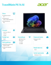 ACER Laptop TravelMate P6 14 AI TMP614-54T-TCO Ultra 5 226V/16GB/512GB/W11PRO ; gwarancja 36 miesięcy ONSITE - NX.BJMEP.002 - Zdjęcie 8